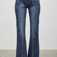 High-Rise Boot Cut Jeans Seam Detail