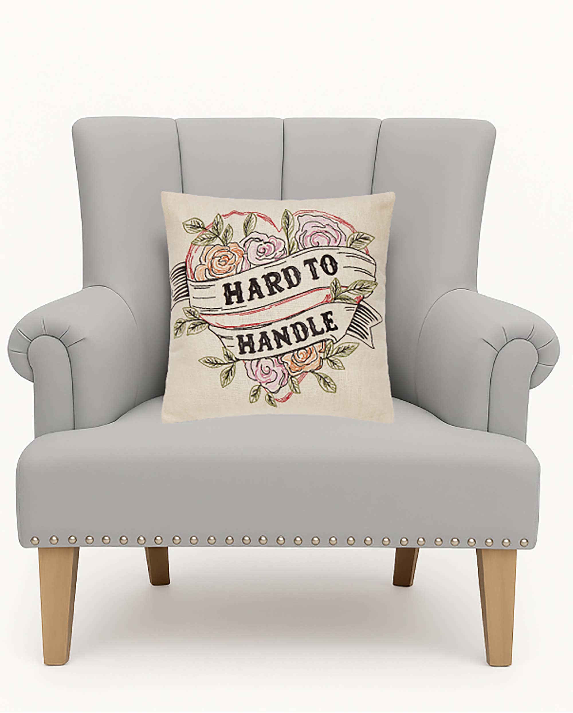Hard To Handle Embroidered Pillow - Junk Gypsy