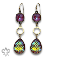 Swarovski® crystals Iridescent rainbow teardrop earrings