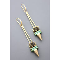 Turquoise and glass earrings