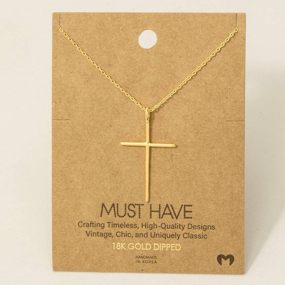 Metallic Cross Necklace
