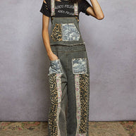 Patchwork & Studs Overalls