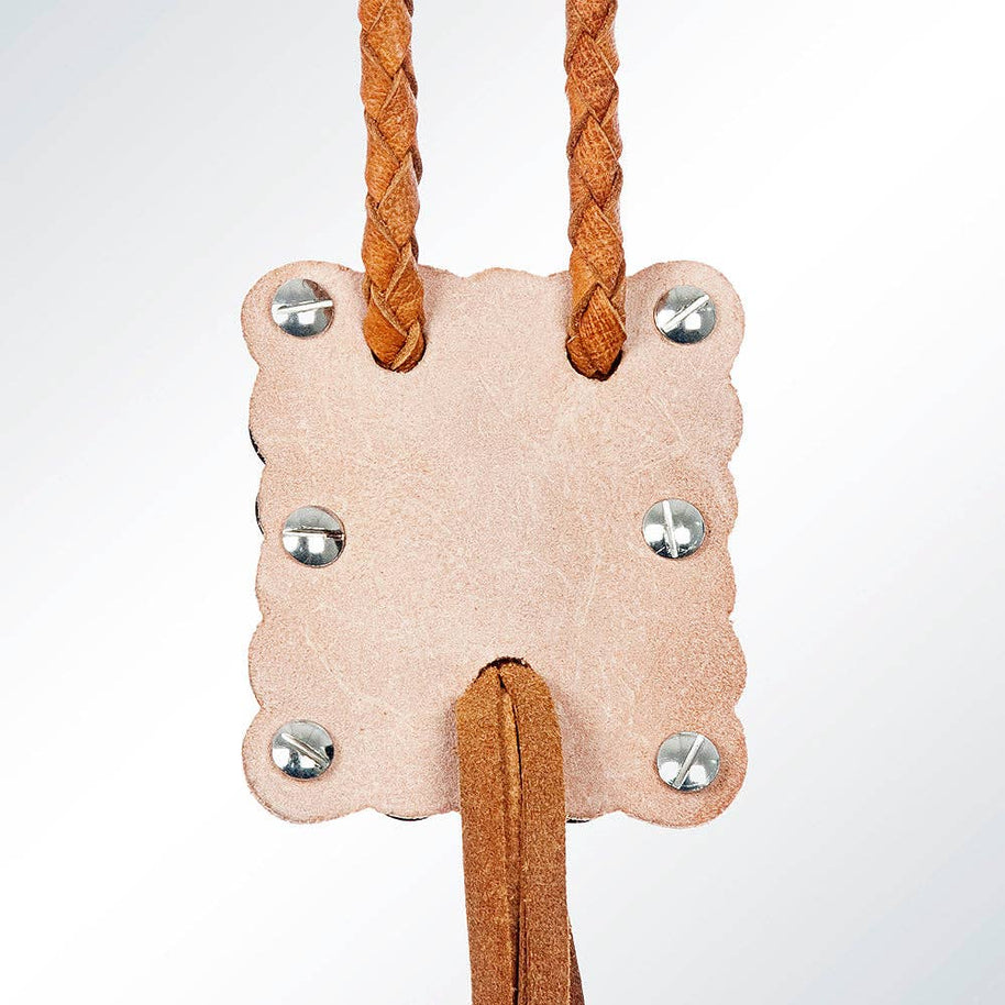 Braided Leather Bolo Silver Concho