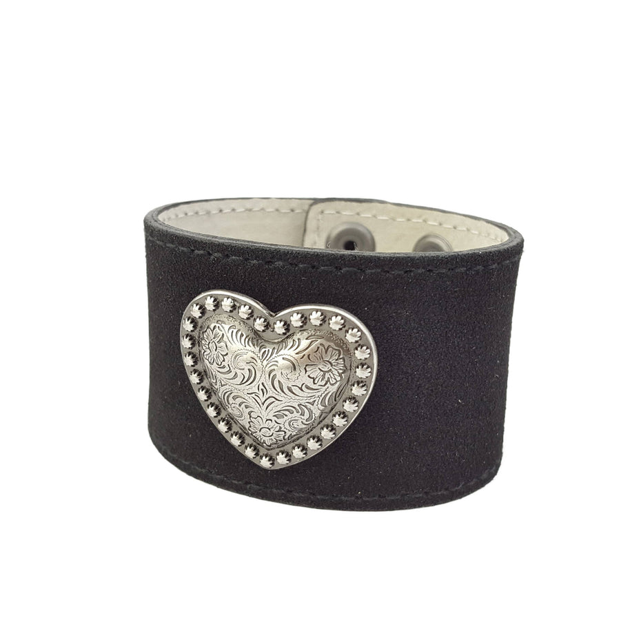 Suede Bracelet with Heart Concho
