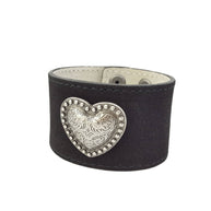Suede Bracelet with Heart Concho