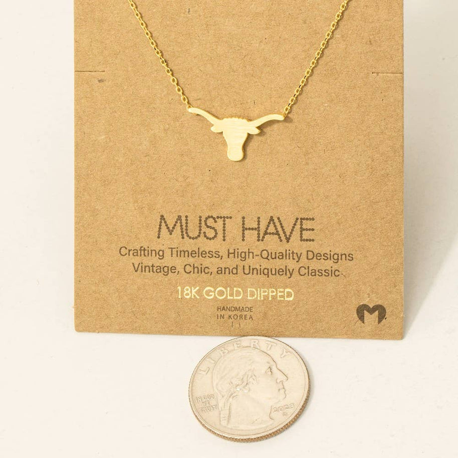 Dainty Bull Head Necklace