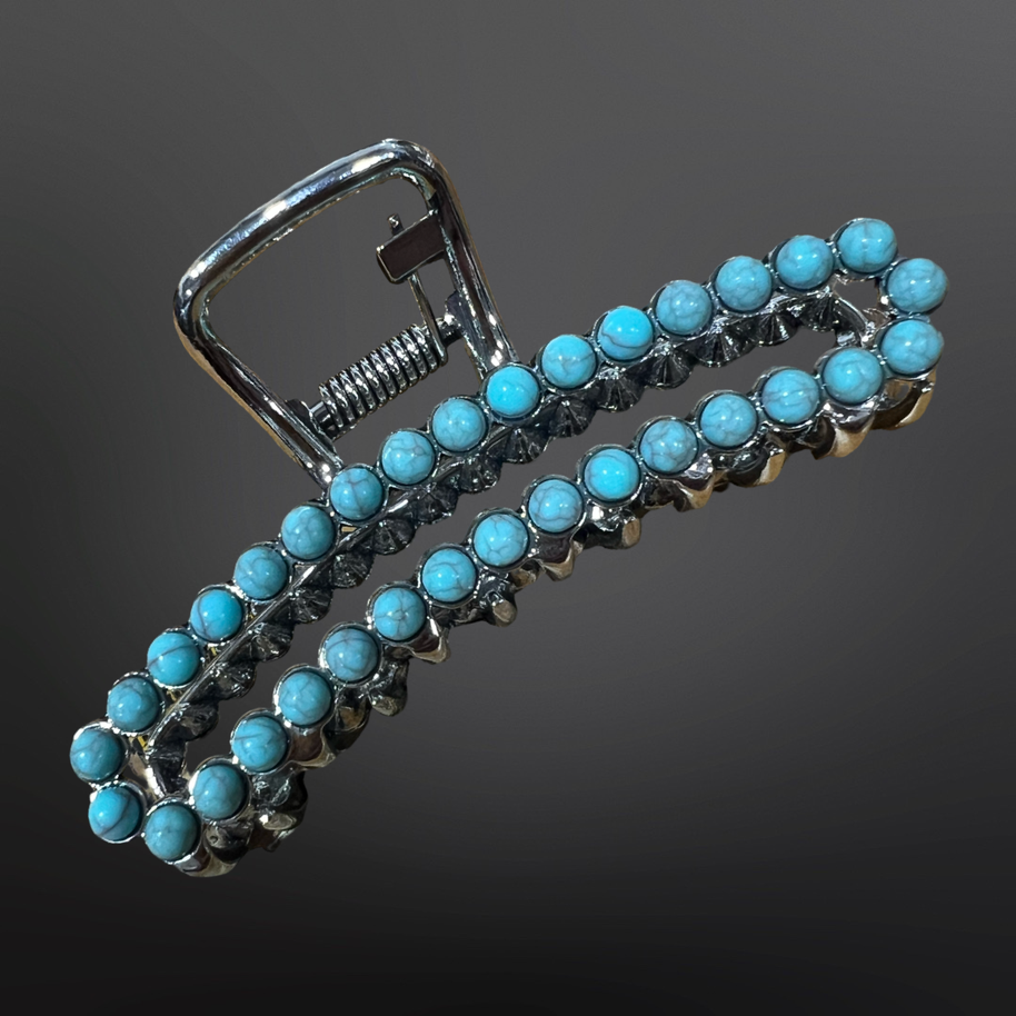 Faux Turquoise Claw Clip -