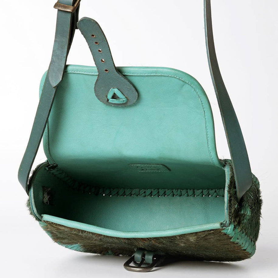 Green Hair on Hide Crossbody