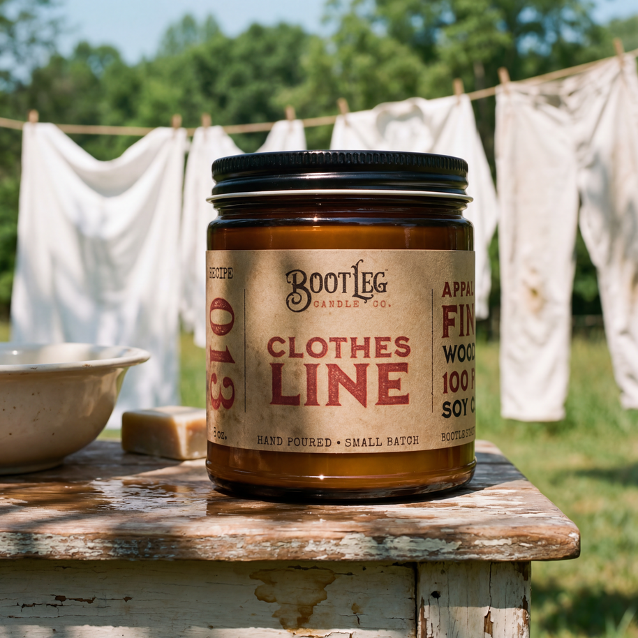 Clothesline - 8oz Soy Wax, Wood Wick Candle