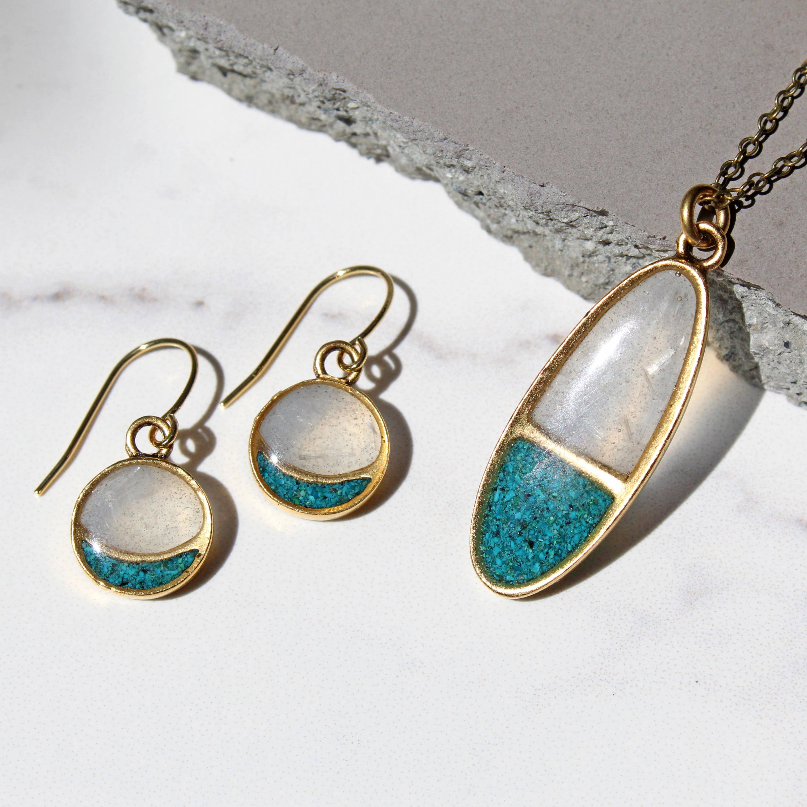 Crushed Mini Moon Earring