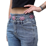 Retro Pink Floral Concho Belt