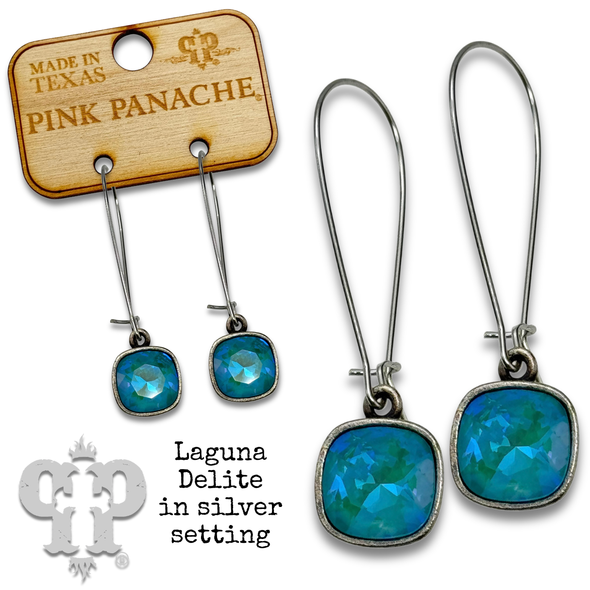 Square 10mm Swarovski® crystals earrings
