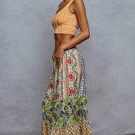 Patterned Wide Leg Pants