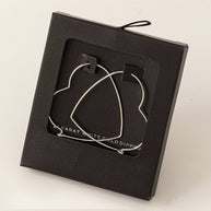 Secret Box Heart Outline Hoop Earrings