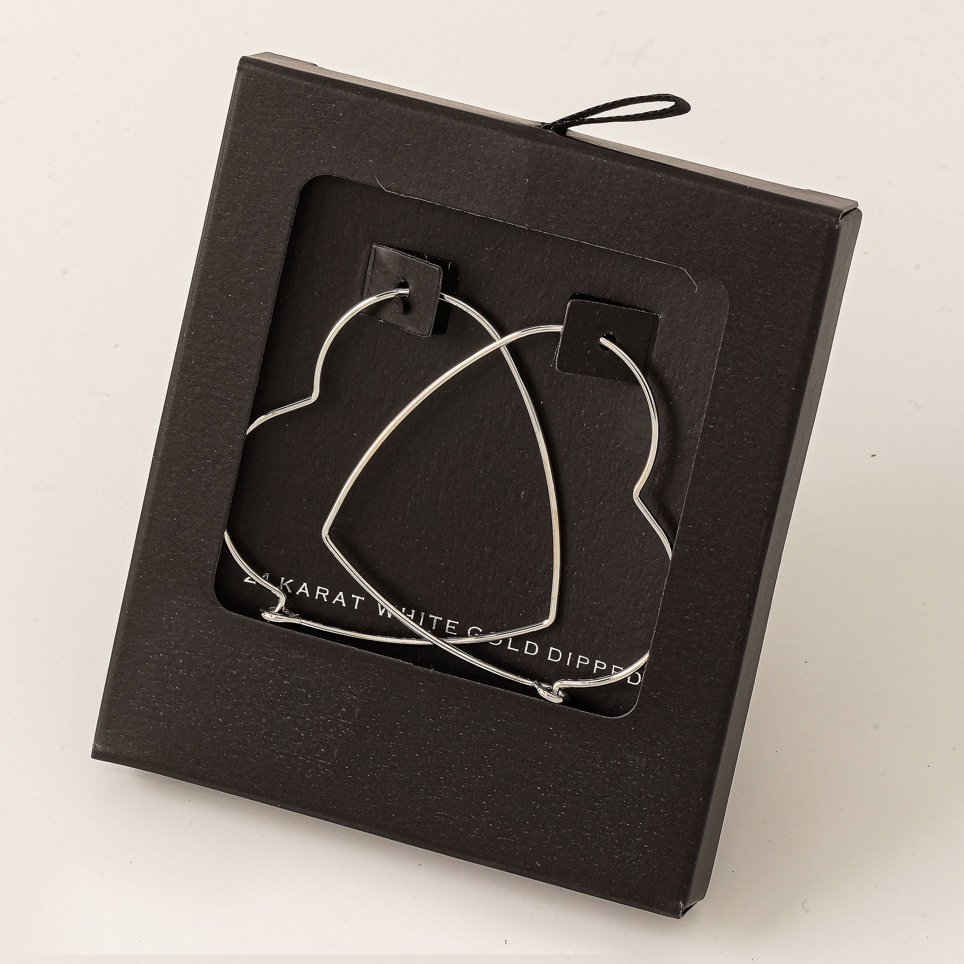 Secret Box Heart Outline Hoop Earrings