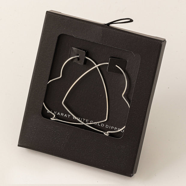 Secret Box Heart Outline Hoop Earrings