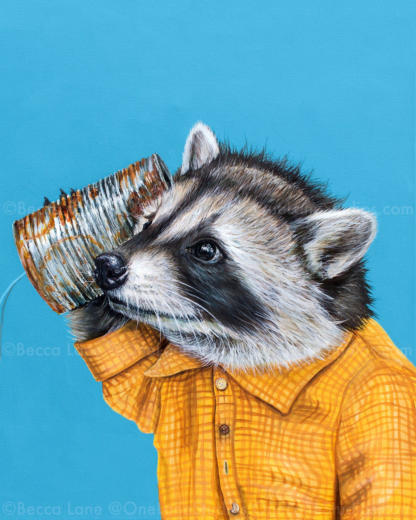 Tin Can Raccoon Print