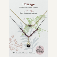 Gold Drop Layered Ruby Necklace