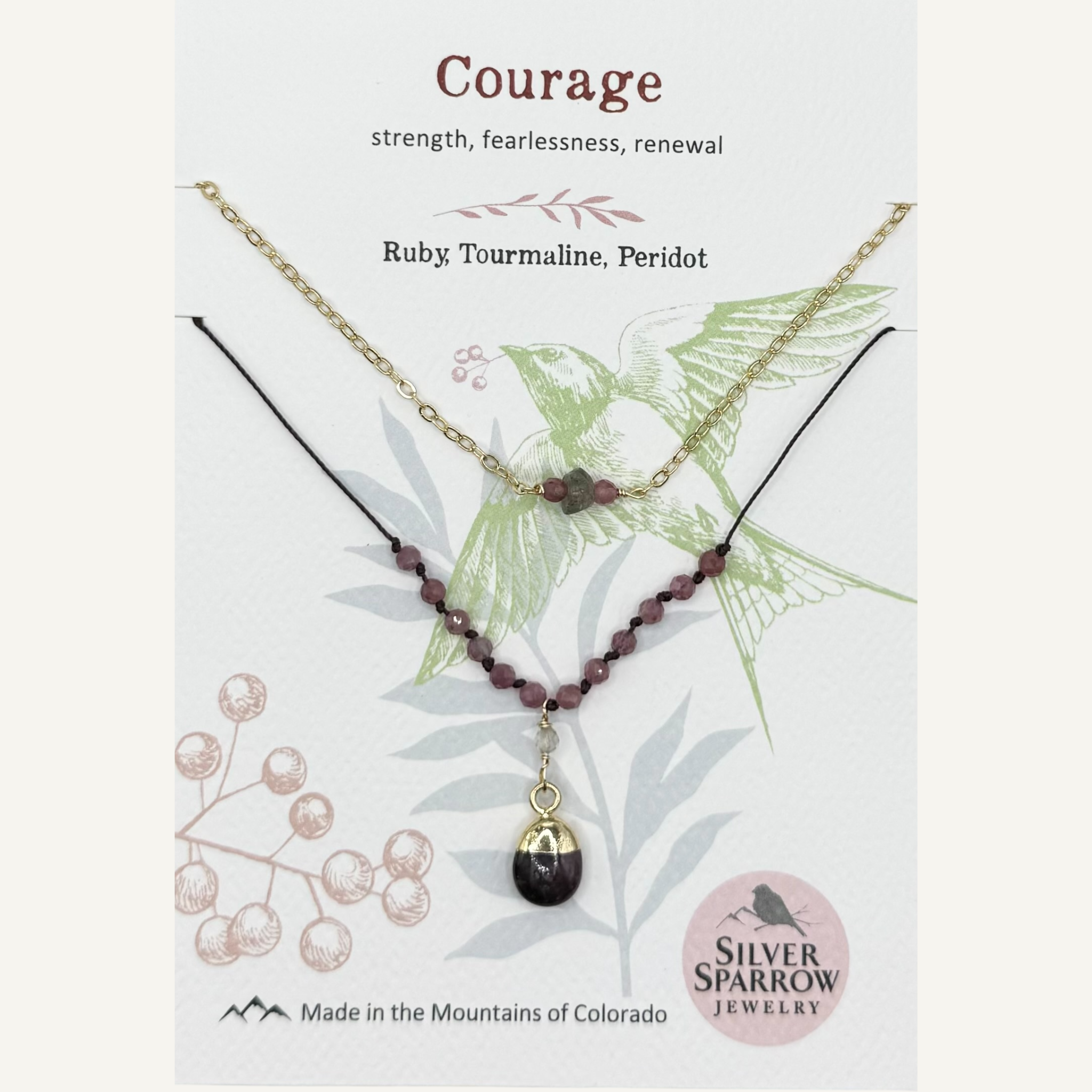 Gold Drop Layered Ruby Necklace