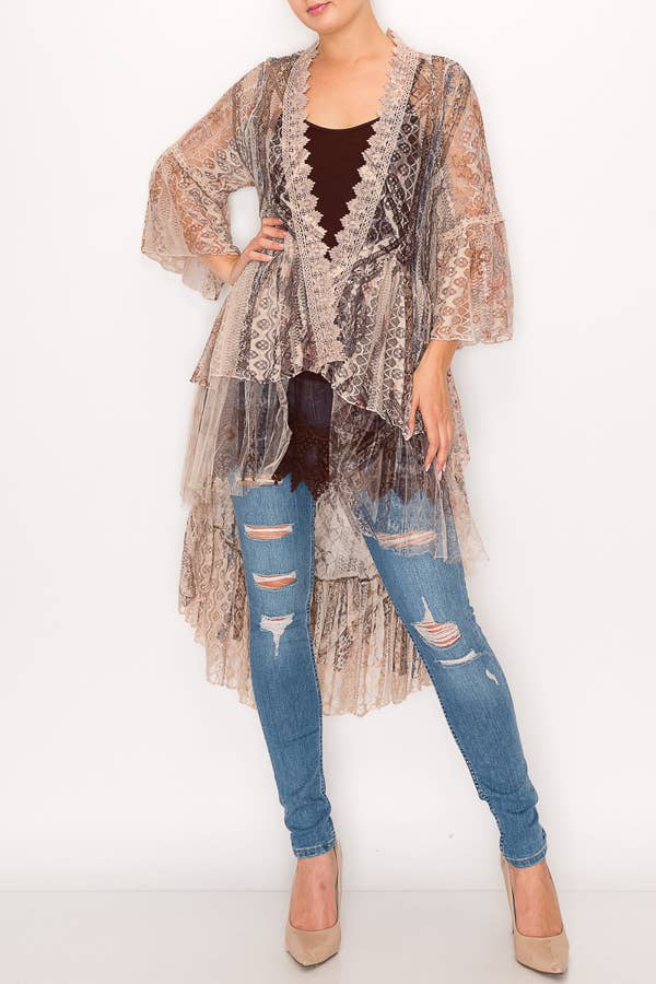 High-Low Lace Duster