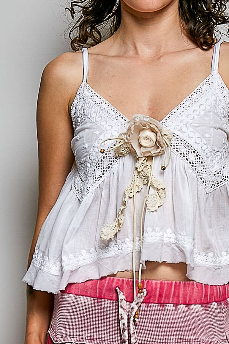 V-Neck Embroidered Top