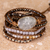 Kelly Wrap Bracelet: Jasper/Brown