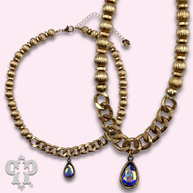Swarovski® crystals Bead & Chain Necklace
