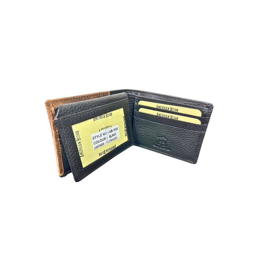 Mixed Media Two Tone Bifold Rodeo Wallet w/ Medallion