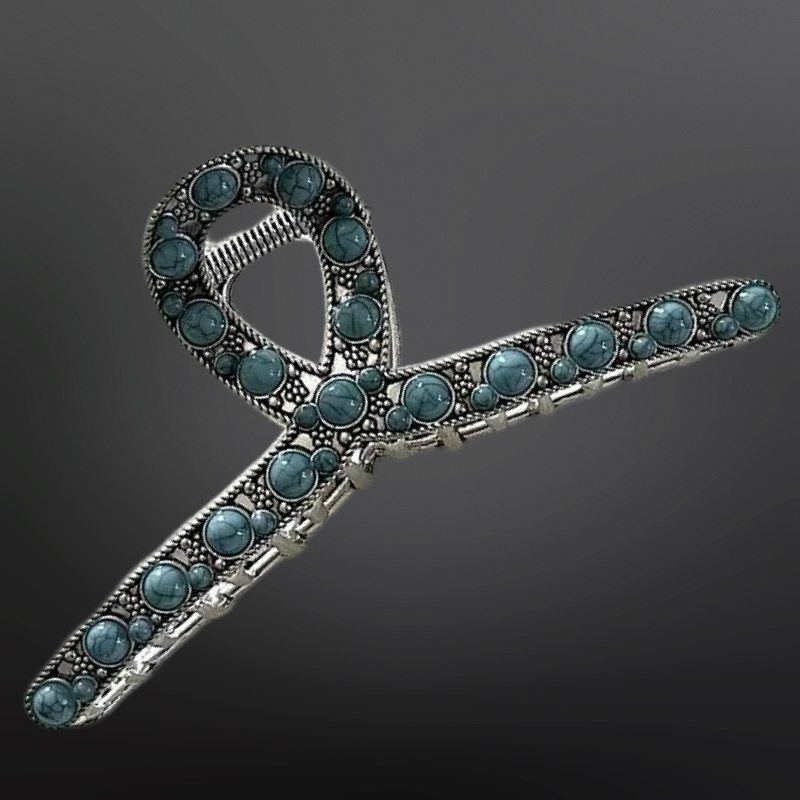Turquoise Coral Claw Clip