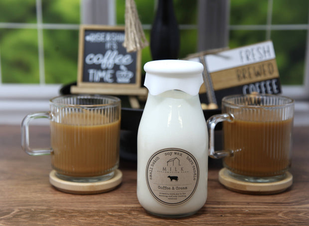 Milk Bottle Candle Coffee & Cream
