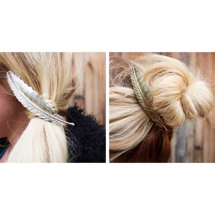 Vintage Feather Hair Clip