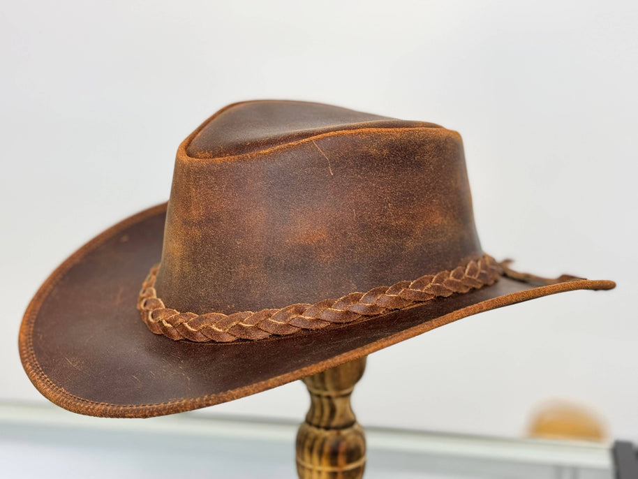 Gunner Leather Western Outback Hat
