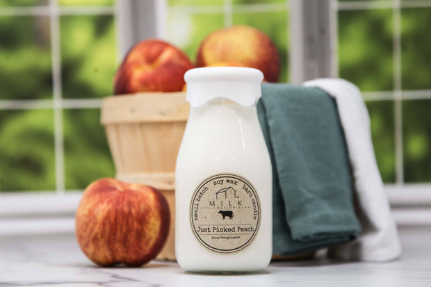 Milk Bottle Candle Just Picked Peach