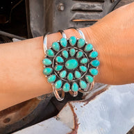 Large Blossom Sterling Silver Cuff