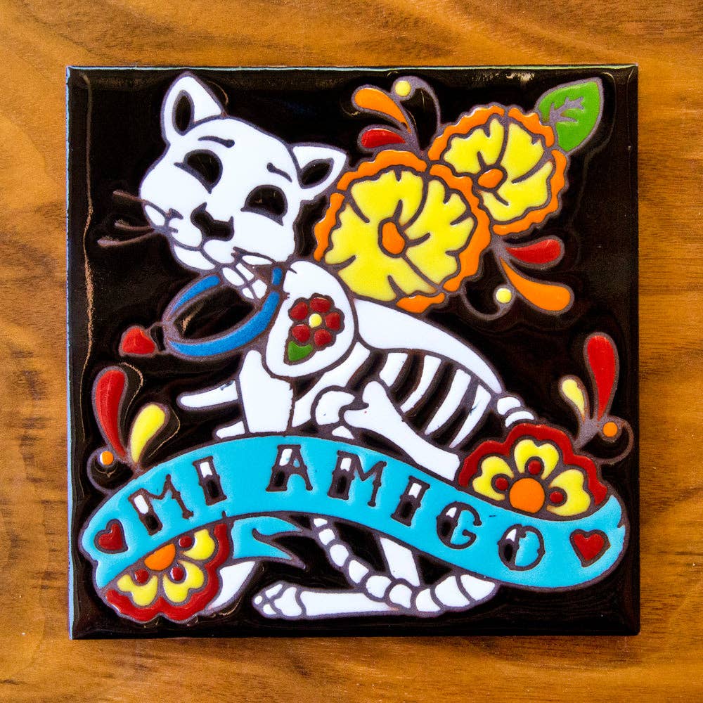 Cat Handpainted Tile