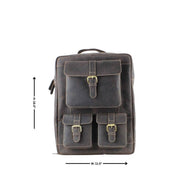 Hunter Leather Backpack with Front Pockets