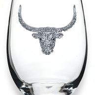 Longhorn Jeweled Stemless Wine Glass