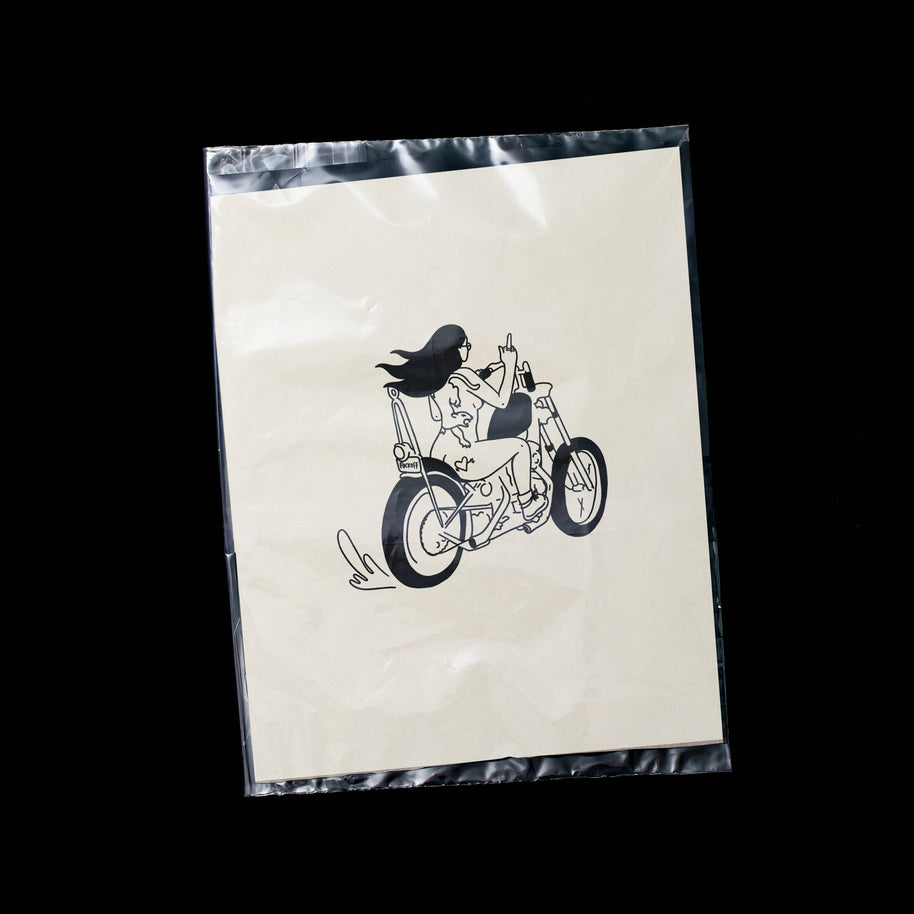 Biker Chick Minimal Art Print