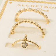 Gold Dipped 3Pc Dainty Rings Set
