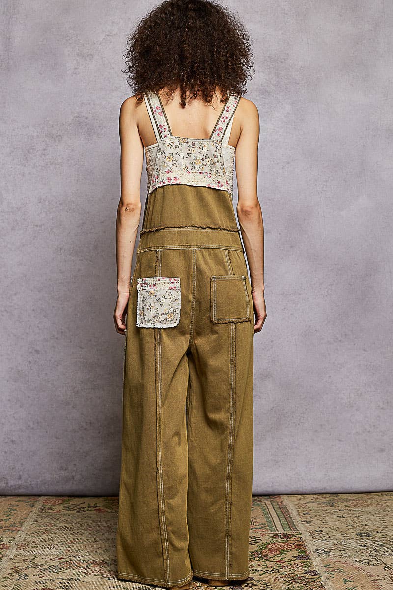Patchwork & Studs Overalls