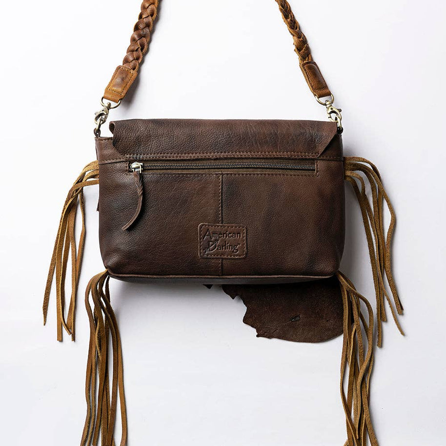 Rustic Leather Fringe Crossbody