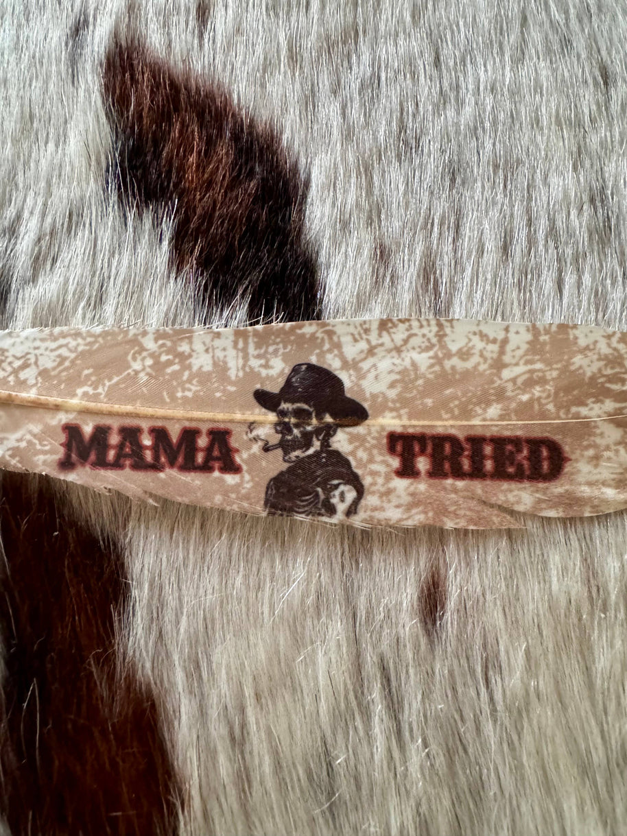 Mama Tried Skull Hat Feather