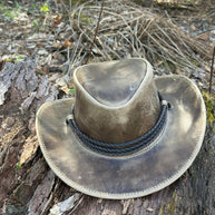 Banjo  Leather Cowboy Western Hat