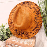 Engraved Floral Rancher Hat