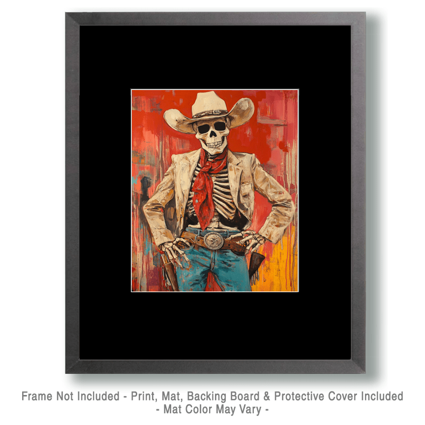 Real Old Cowboy - Skull & Skeleton Art Prints