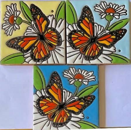Hand-painted Butterfly tile assortment.