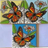 Hand-painted Butterfly tile assortment.