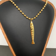 Fish Charm 18K GP S Steel Necklace