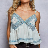 V-Neck Embroidered Top