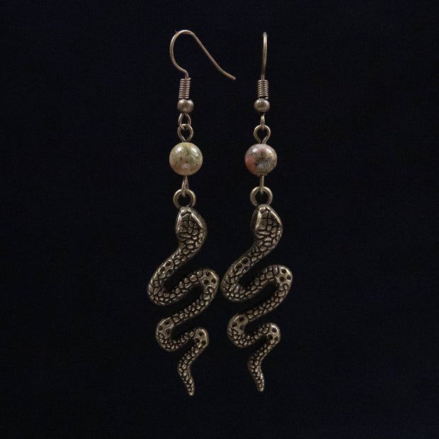 Earthy Snake Earrings